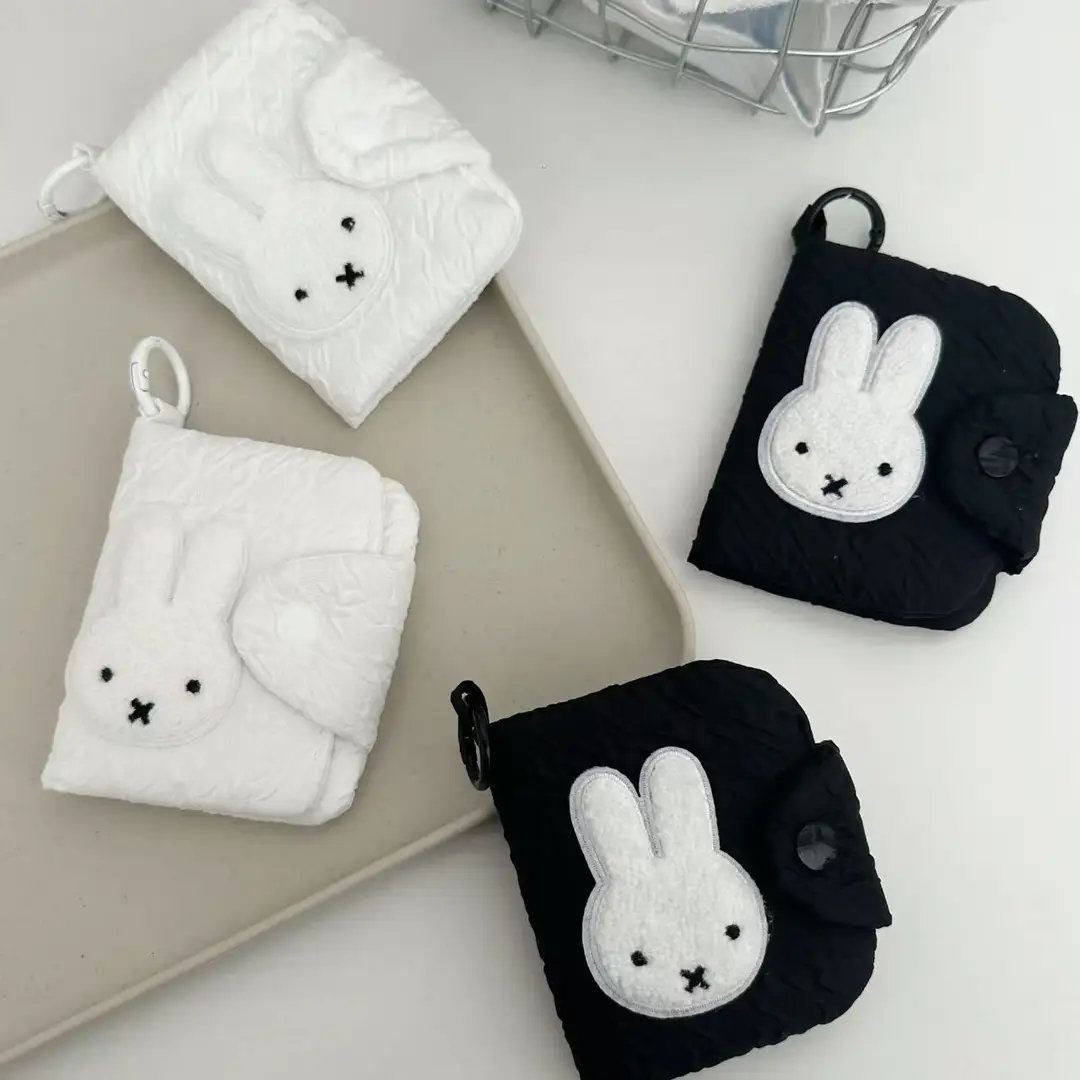 Japanese-Style Cute Rabbit Id Card Holder, Simple Portable Multi-Layer Card Case, Multifunctional Large-Capacity Coin Purse