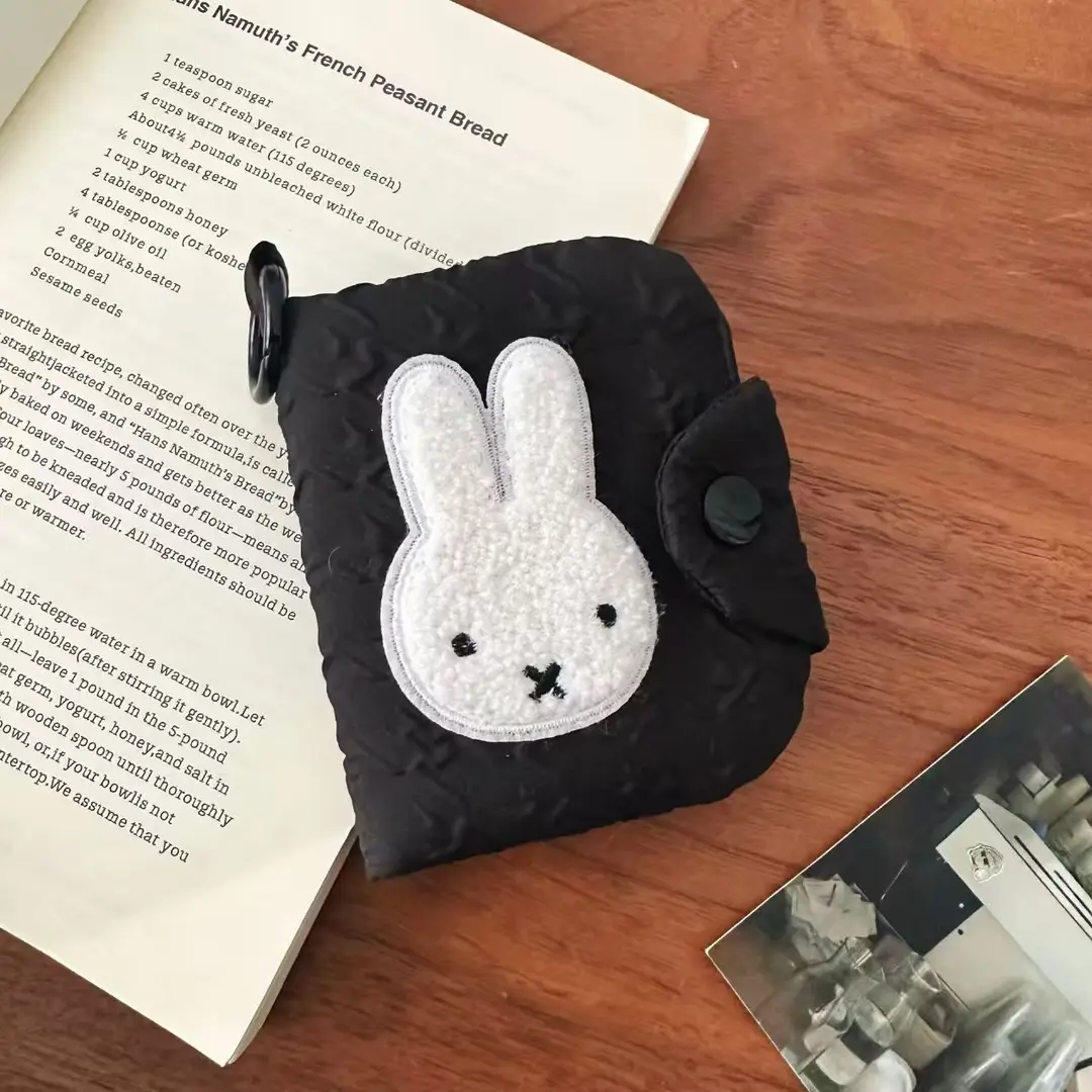 Japanese-Style Cute Rabbit Id Card Holder, Simple Portable Multi-Layer Card Case, Multifunctional Large-Capacity Coin Purse