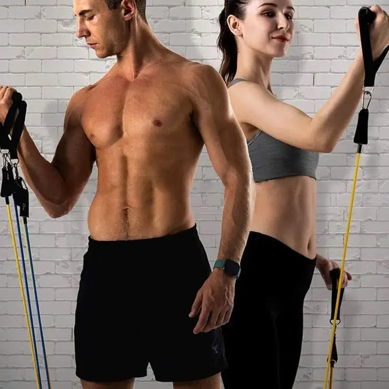 Fitness Resistance Band Set, Latex Tube Resistance Rope Wholesale 11-Piece Set, Home Use Resistance Equipment Set — feature 12