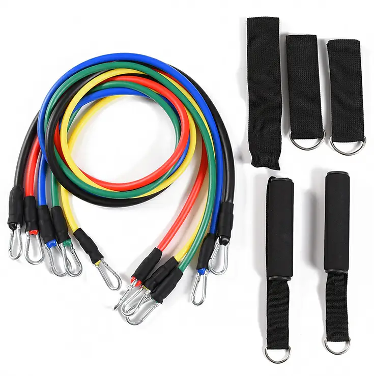 Fitness Resistance Band Set, Latex Tube Resistance Rope Wholesale 11-Piece Set, Home Use Resistance Equipment Set