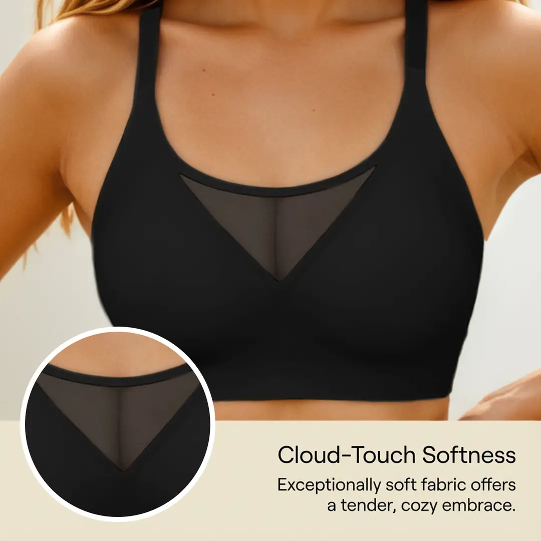 Zeriluna Breathable Mesh Sexy Bra, Soft, Comfortable, Gentle Support, No Underwire, Skin-Friendly and Breathable