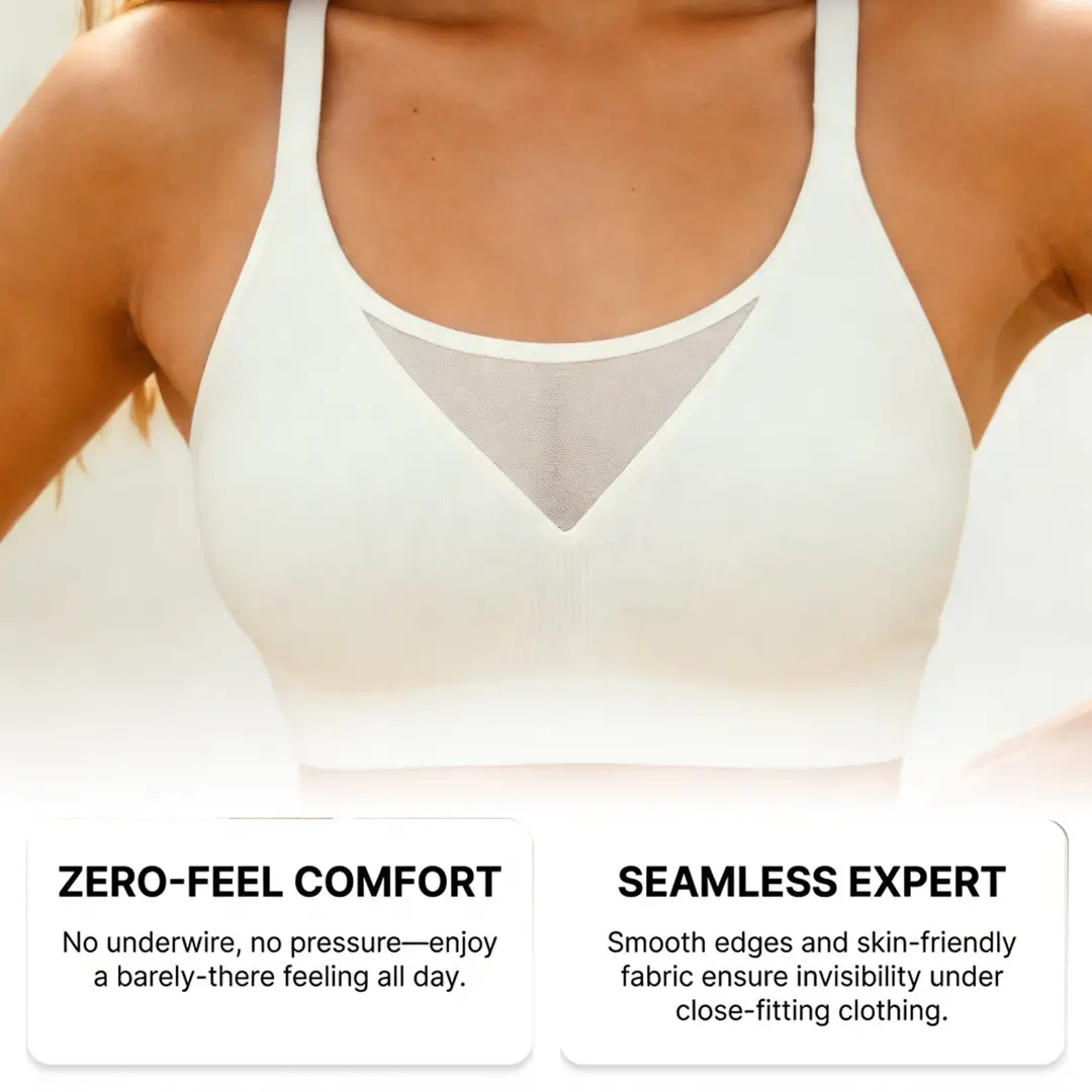 Zeriluna Breathable Mesh Sexy Bra, Soft, Comfortable, Gentle Support, No Underwire, Skin-Friendly and Breathable