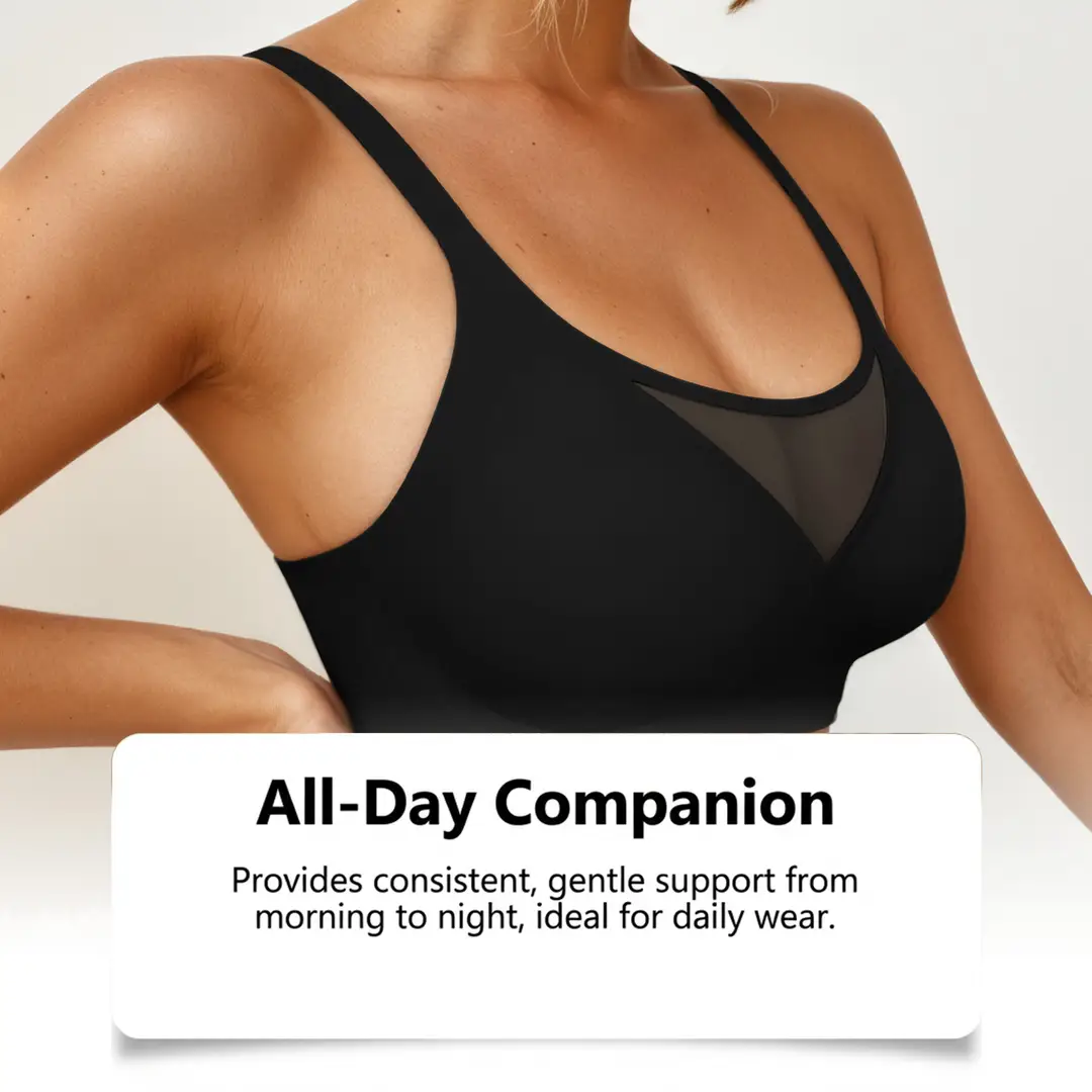 Zeriluna Breathable Mesh Sexy Bra, Soft, Comfortable, Gentle Support, No Underwire, Skin-Friendly and Breathable