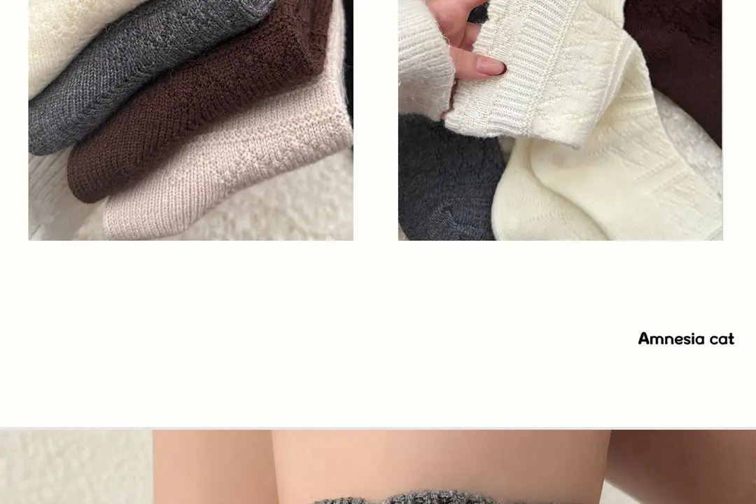 Milky White Socks for Women, Autumn and Winter Style, Mid-Calf Socks, Thickened and Warm Wool Socks, Suitable for Winter Wear with Birkenstock Shoes, Lace Ruffle Socks — feature 14
