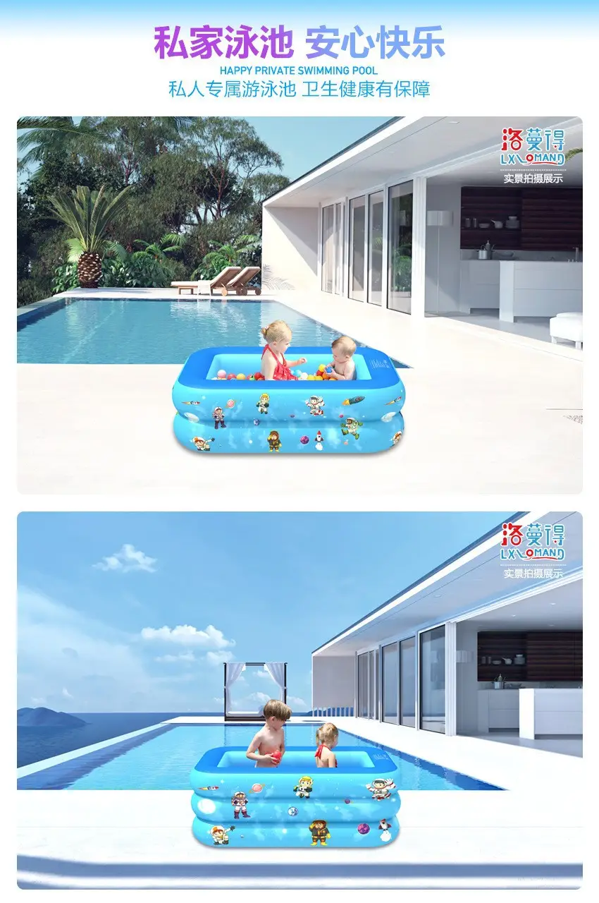 Family Indoor and Outdoor Inflatable Swimming Pool for Adults and Children, Pvc Square Pool, Baby Blue Portable Swimming Pool — feature 7