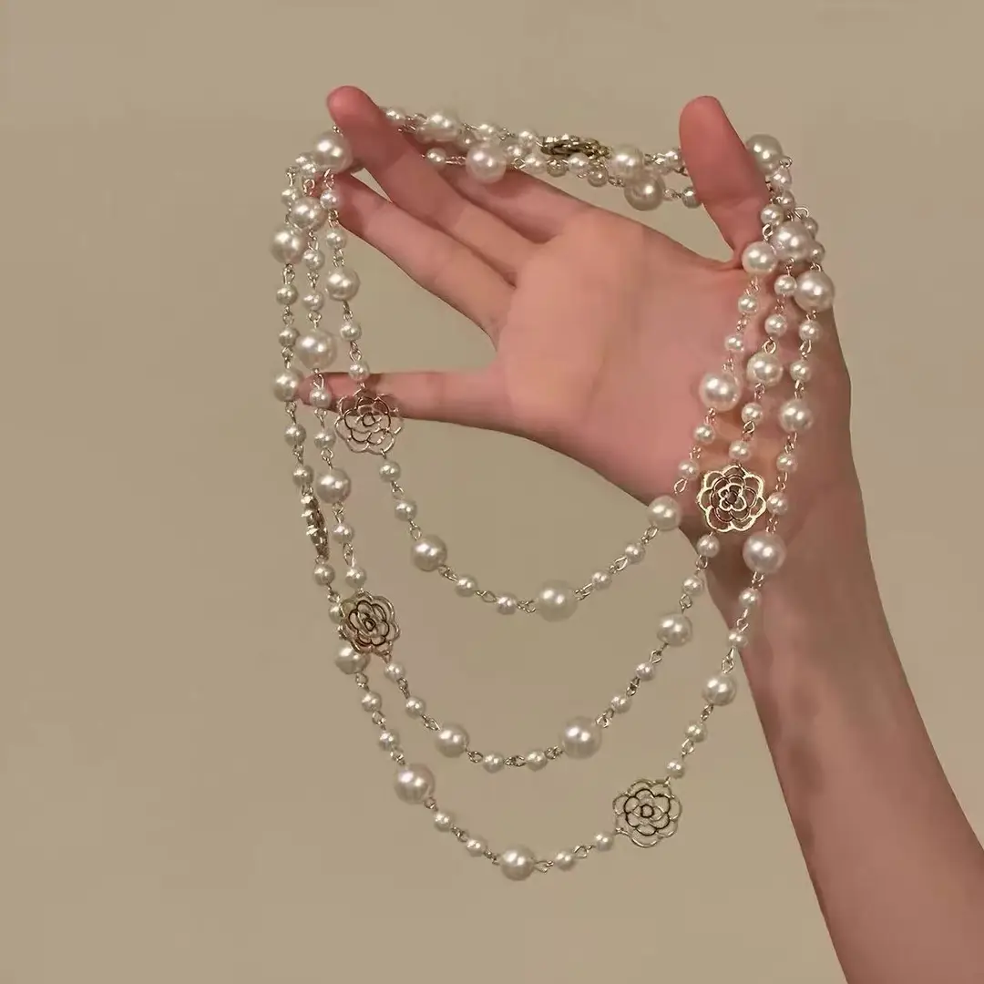 French-Style Vintage Pearl Multi-Layered Necklace, Niche Fashion Design, High-End Exquisite Light Luxury Tassel Multi-Layer Necklace