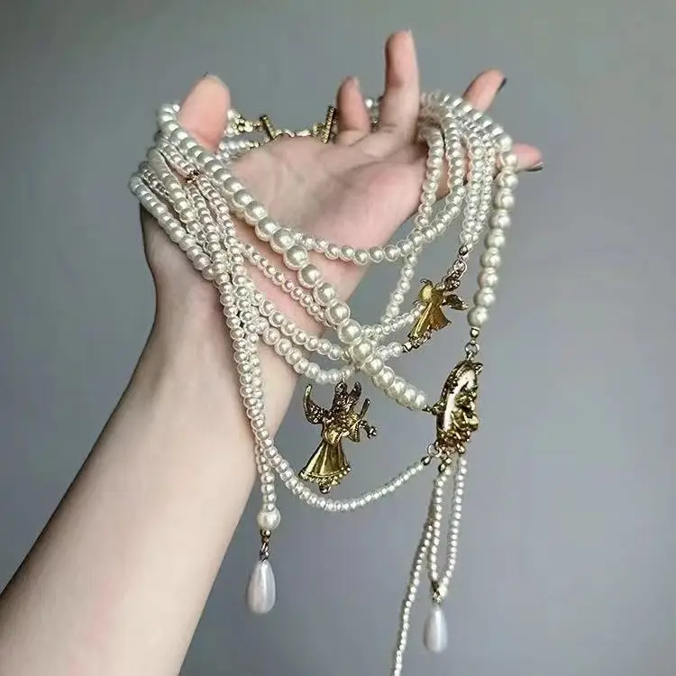French-Style Vintage Pearl Multi-Layered Necklace, Niche Fashion Design, High-End Exquisite Light Luxury Tassel Multi-Layer Necklace — feature 5