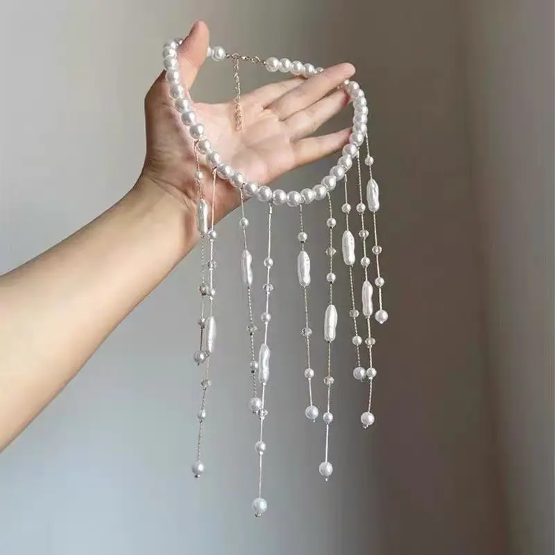 French-Style Vintage Pearl Multi-Layered Necklace, Niche Fashion Design, High-End Exquisite Light Luxury Tassel Multi-Layer Necklace