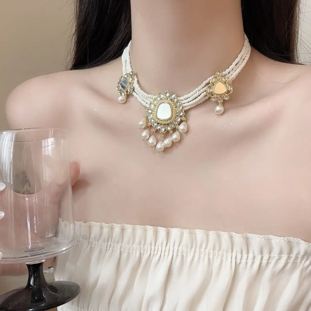 French-Style Vintage Pearl Multi-Layered Necklace, Niche Fashion Design, High-End Exquisite Light Luxury Tassel Multi-Layer Necklace