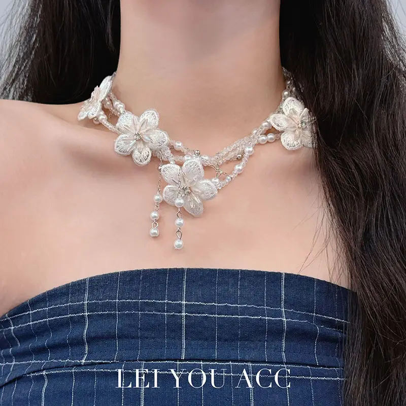 French-Style Vintage Pearl Multi-Layered Necklace, Niche Fashion Design, High-End Exquisite Light Luxury Tassel Multi-Layer Necklace