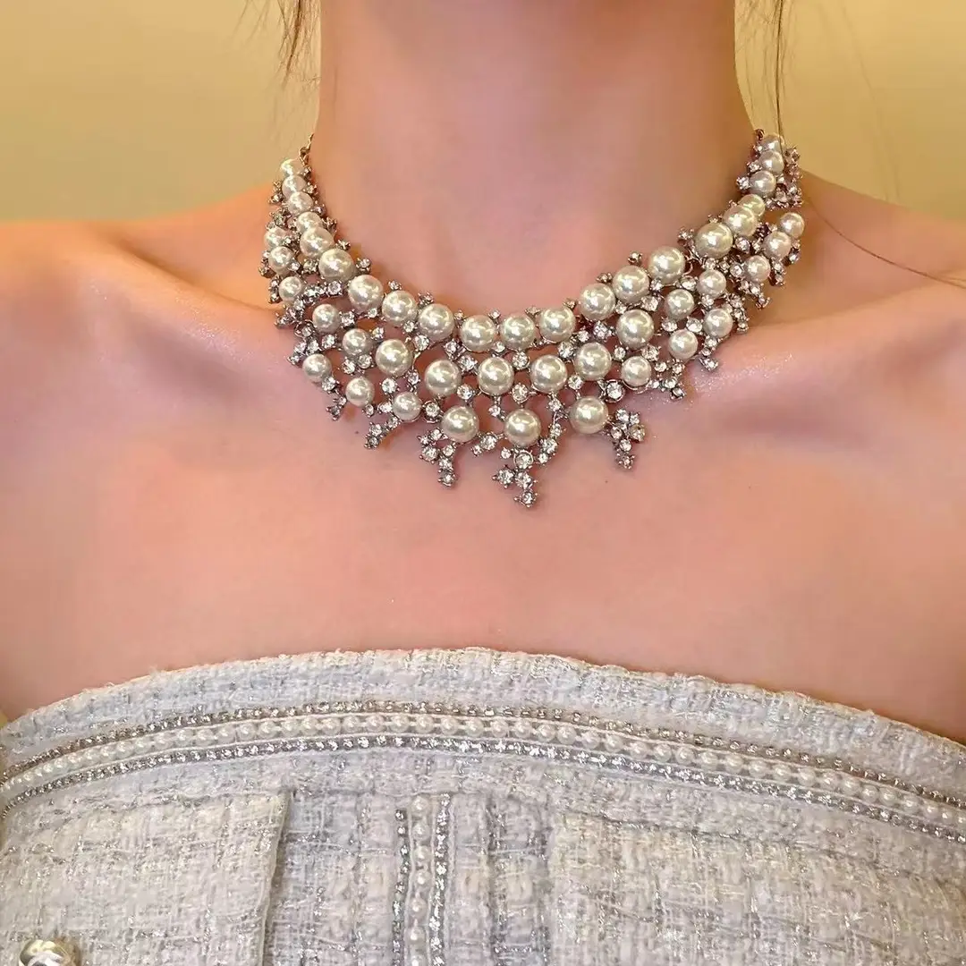 French-Style Vintage Pearl Multi-Layered Necklace, Niche Fashion Design, High-End Exquisite Light Luxury Tassel Multi-Layer Necklace