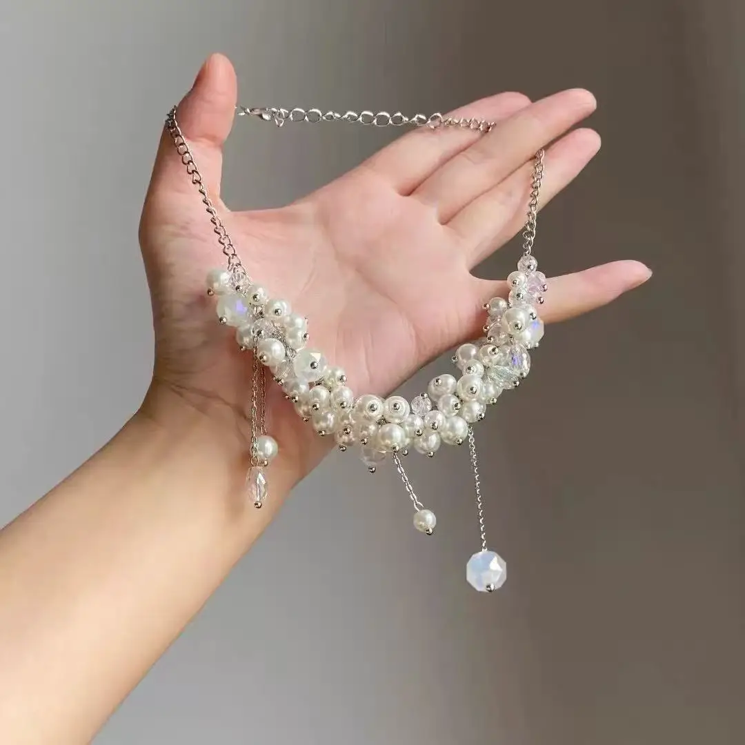 French-Style Vintage Pearl Multi-Layered Necklace, Niche Fashion Design, High-End Exquisite Light Luxury Tassel Multi-Layer Necklace
