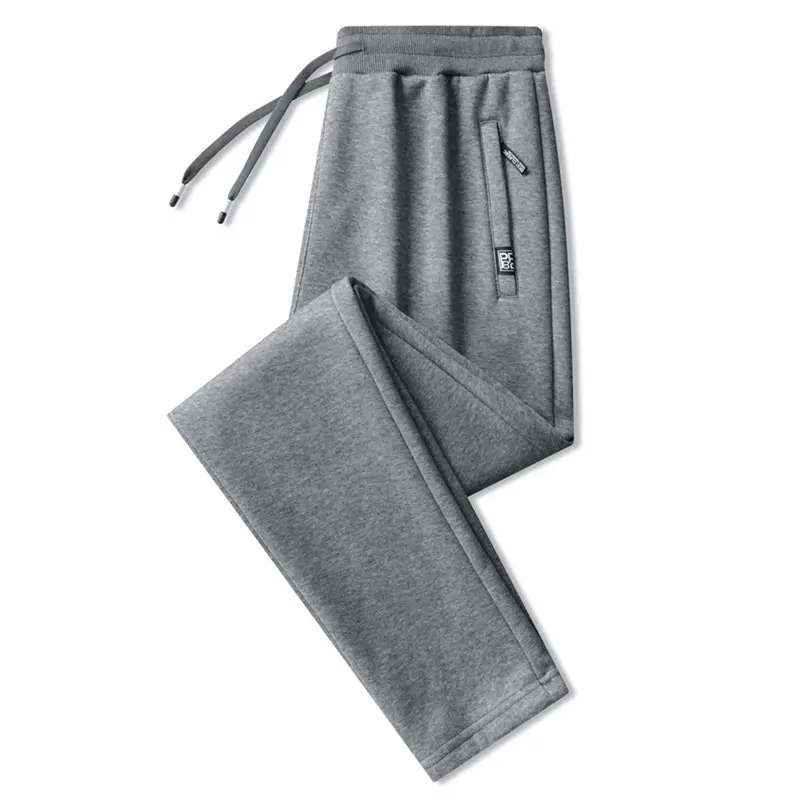 Cross-Border Casual Pants for Men, Solid Color Cotton Loose-Fitting Running Sports Sweatpants, Breathable, Sweat-Absorbent, Comfortable, Large Size Long Pants