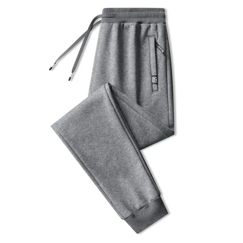 Cross-Border Casual Pants for Men, Solid Color Cotton Loose-Fitting Running Sports Sweatpants, Breathable, Sweat-Absorbent, Comfortable, Large Size Long Pants