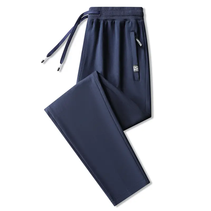Cross-Border Casual Pants for Men, Solid Color Cotton Loose-Fitting Running Sports Sweatpants, Breathable, Sweat-Absorbent, Comfortable, Large Size Long Pants