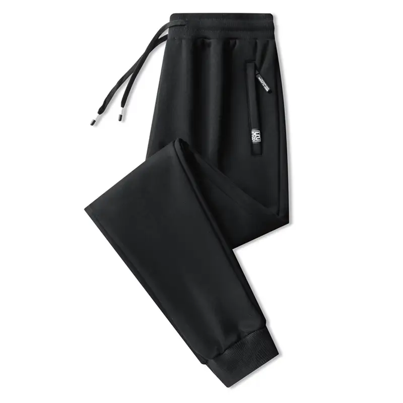 Cross-Border Casual Pants for Men, Solid Color Cotton Loose-Fitting Running Sports Sweatpants, Breathable, Sweat-Absorbent, Comfortable, Large Size Long Pants