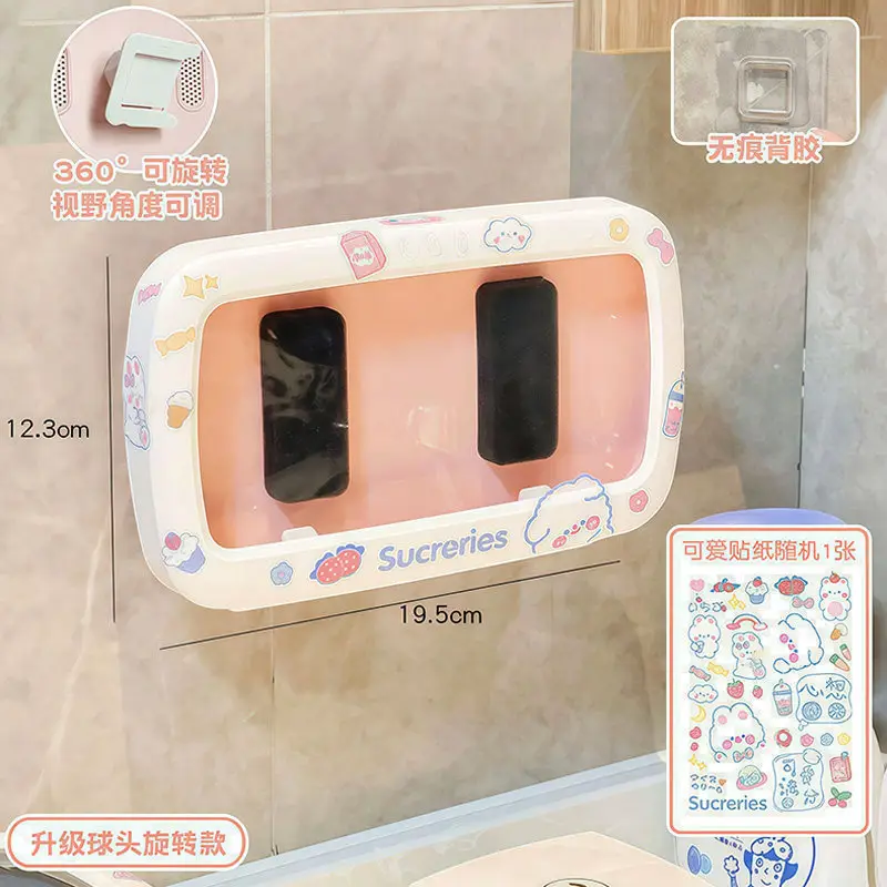 Bathroom Phone Holder Waterproof Phone Case Phone Stand Bathroom Toilet Wall-Mounted Shower Storage Rack Gadget for Women - Image 2