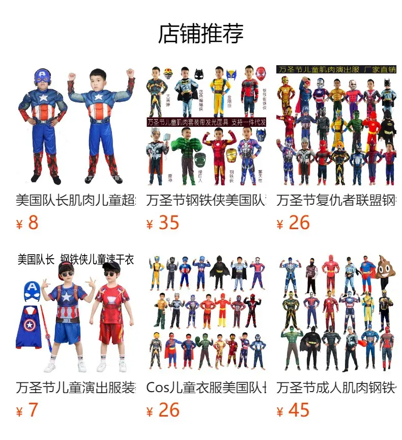Halloween Captain America Children's Costume Anime Dance Party Outfit — feature 1