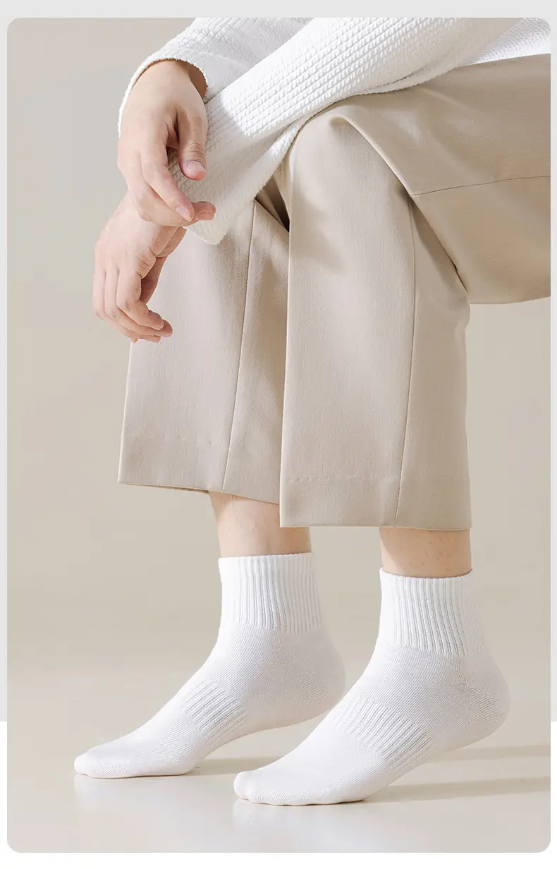Xinjiang Cotton Pure Cotton Socks for Men, Summer Mid-Calf Sports Socks, Sweat-Absorbent and Odor-Resistant Short Socks, Wholesale from Zhuji Sock Industry — feature 15