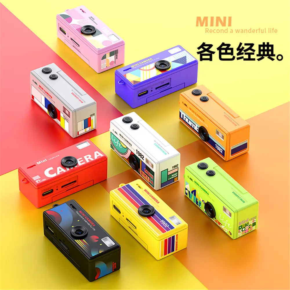 New Cross-Border Thumb Camera with Flip-Up Display for Taking Photos and Videos, Student Camera, Children's Pocket Camera