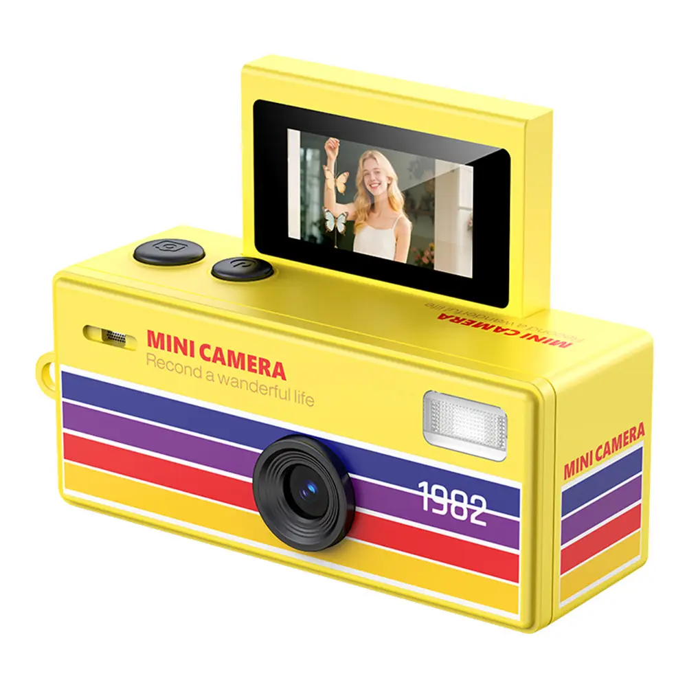 New Cross-Border Thumb Camera with Flip-Up Display for Taking Photos and Videos, Student Camera, Children's Pocket Camera