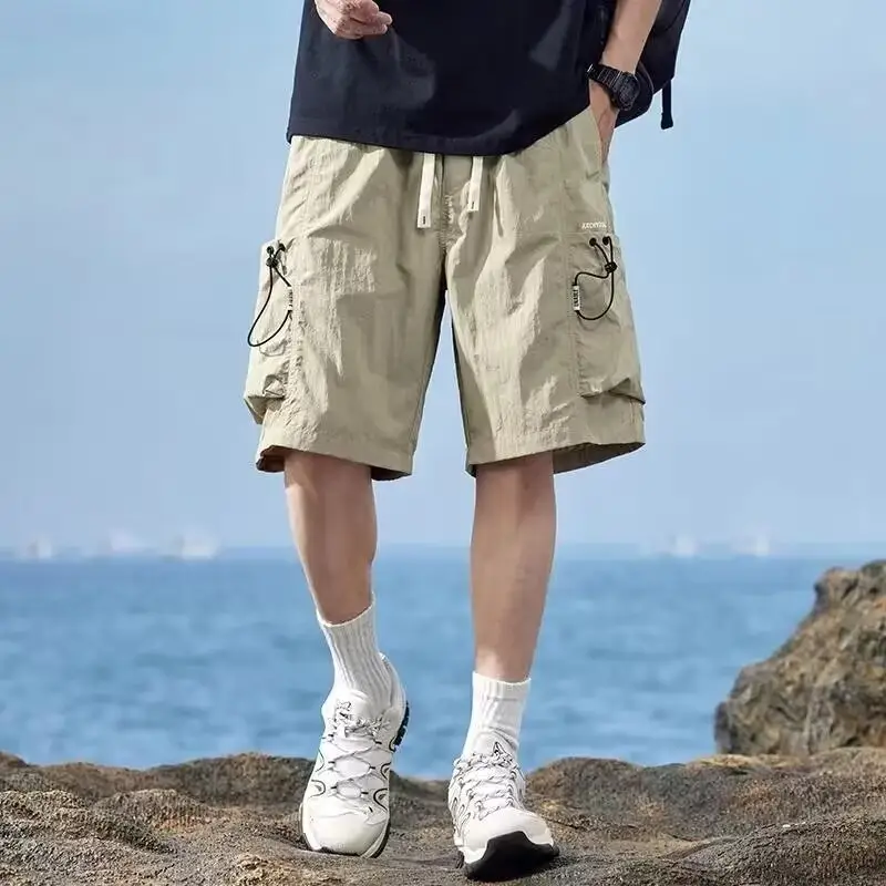 Men Ice Silk Quick-Dry Cargo Shorts Mid-Length - Image 5