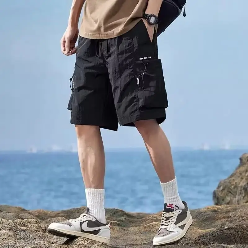Men Ice Silk Quick-Dry Cargo Shorts Mid-Length - Image 6