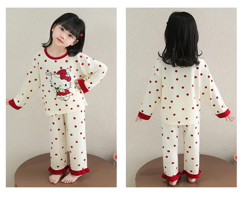 Pajamas for Girls in Spring and Autumn, Modal Thin Long-Sleeved Air-Conditioned Clothing for Girls and Babies, Cute Summer Home Clothes Set — feature 8