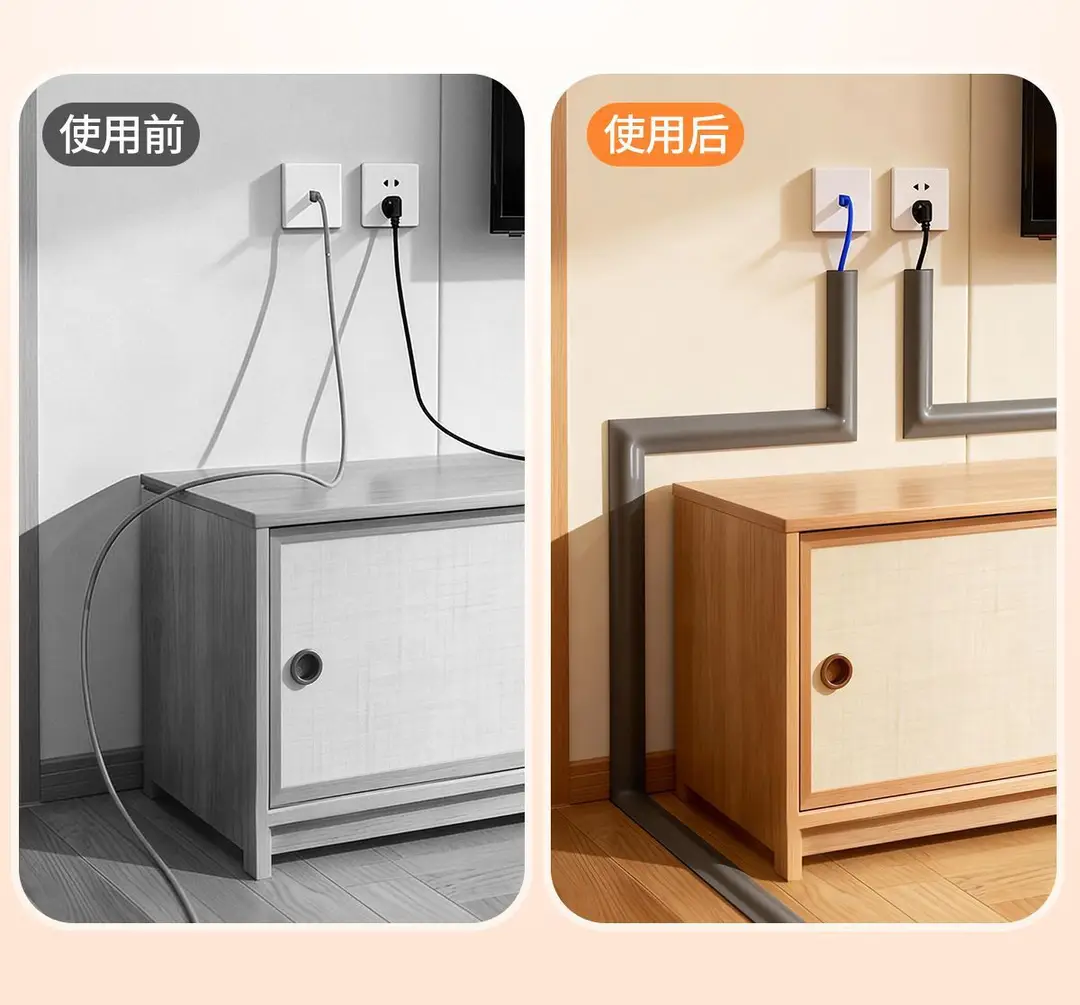 Self-Adhesive Wire Fixer for Floor, Cable Hideaway, Wire and Network Cable Organizer, Surface-Mounted Anti-Step Wire Channel — feature 10