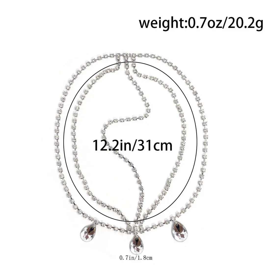 European and American Cross-Border Fashion Jewelry, Exotic Style, Diamond-Encrusted Chain Forehead Ornament, Personalized Bridal Hairband Accessories, Versatile — feature 4