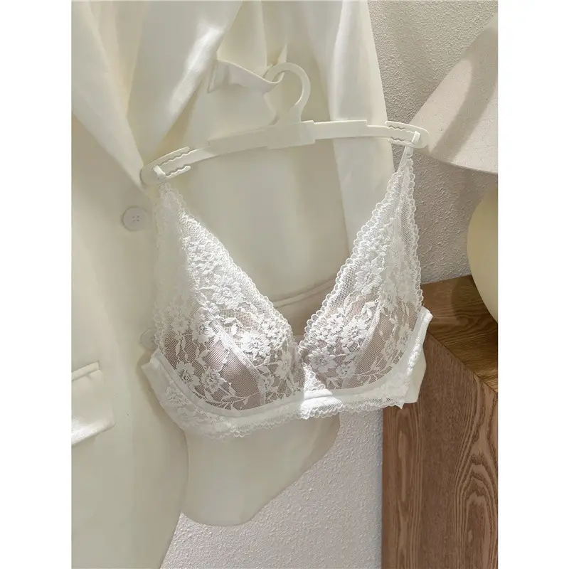Sexy Lace Lingerie for Women with Small Busts, French Style, Enhances Appearance, Beautiful Back, Thin Straps, Gathers Side Breasts, Prevents Sagging Bra