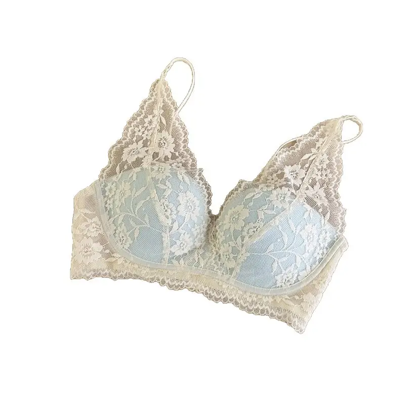 Sexy Lace Lingerie for Women with Small Busts, French Style, Enhances Appearance, Beautiful Back, Thin Straps, Gathers Side Breasts, Prevents Sagging Bra