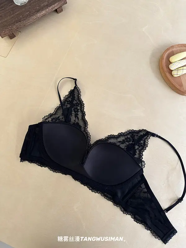 Sexy Lace Lingerie for Women with Small Busts, French Style, Enhances Appearance, Beautiful Back, Thin Straps, Gathers Side Breasts, Prevents Sagging Bra — feature 16
