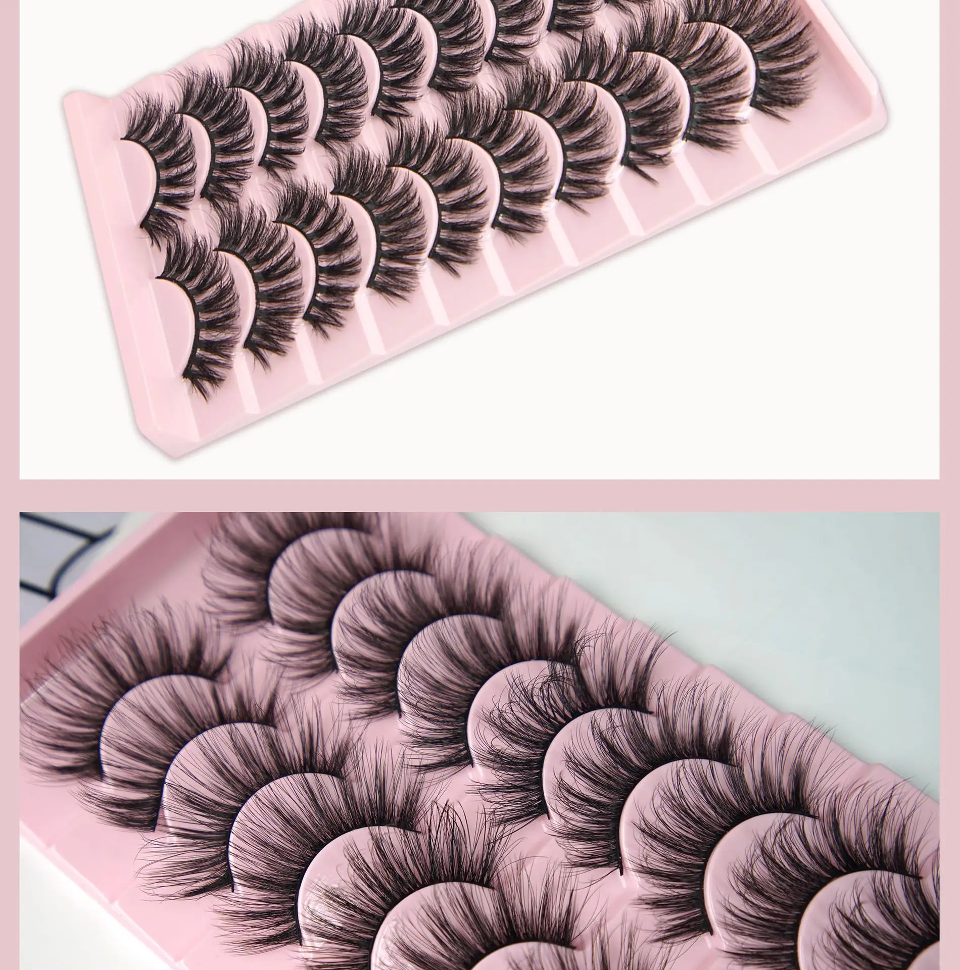 10 Pairs of 5D European and American Style False Eyelashes, Fluffy and Long, Thick Collection — feature 10