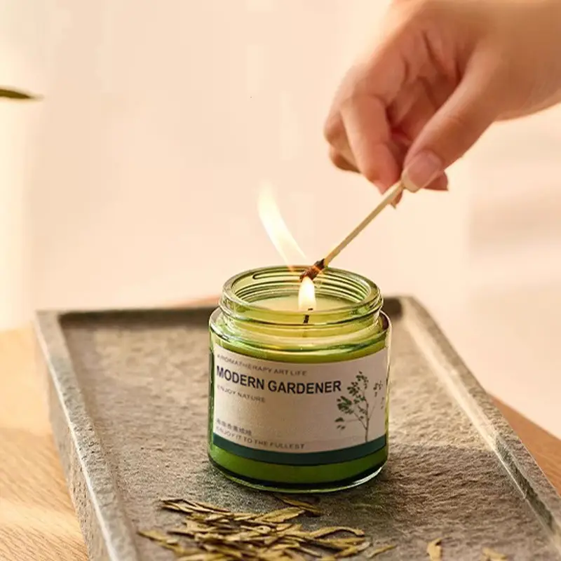 Osmanthus Longjing Scented Candle for Home Use, Long-Lasting Light Fragrance for Indoor Use, Bedroom Fragrance, Women's Incense, High-End Gift Tea Fragrance
