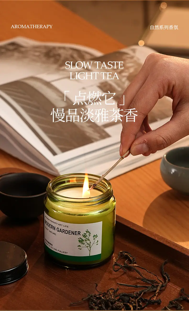 Osmanthus Longjing Scented Candle for Home Use, Long-Lasting Light Fragrance for Indoor Use, Bedroom Fragrance, Women's Incense, High-End Gift Tea Fragrance — feature 3