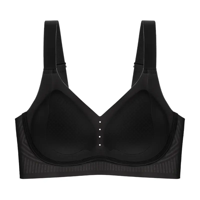 Seamless Satin Bra with Lift and Gather Effect, Soft Support, Side Breast Control, Naked Feel, Breathable, Skin-Friendly, Soft, Non-Slip Bra