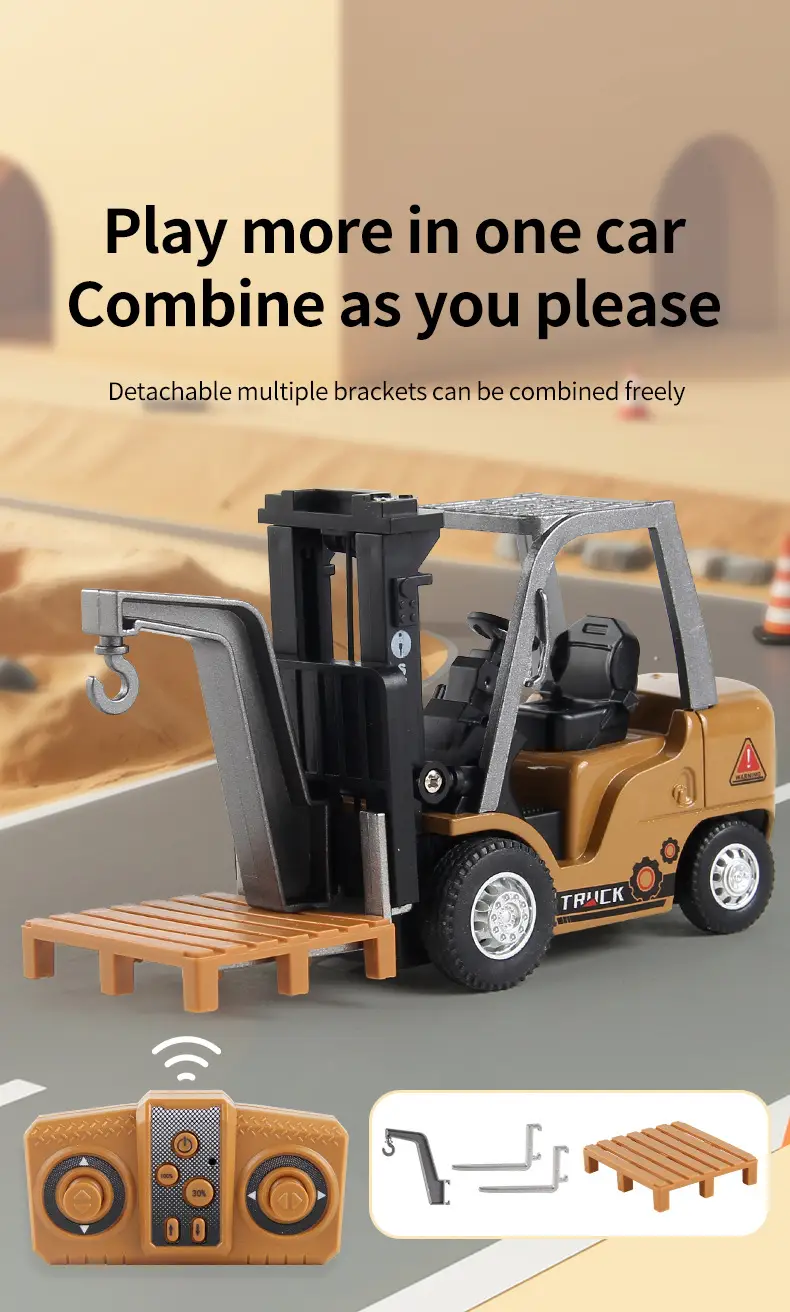 Cross-Border New Product: Simulated Mini Remote Control Crane, Adjustable Speed and Lift Height, Remote Control Forklift Engineering Vehicle — feature 15