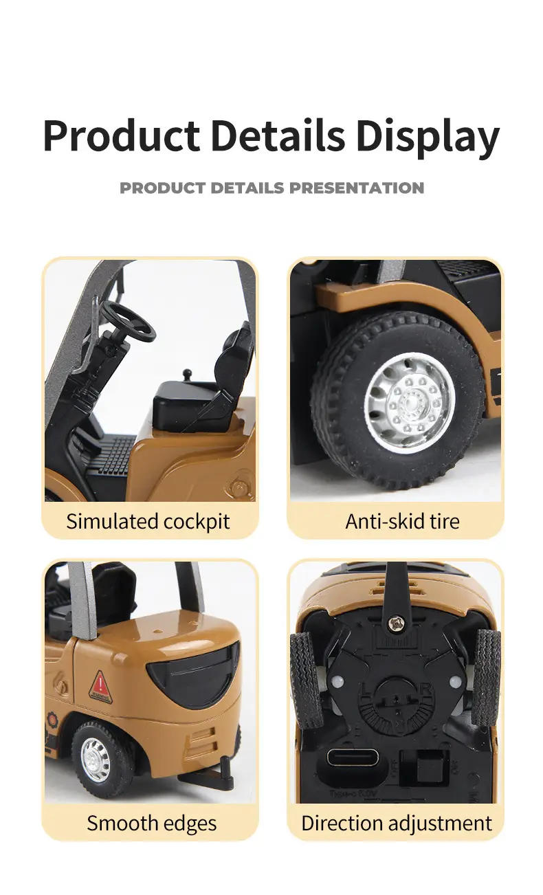 Cross-Border New Product: Simulated Mini Remote Control Crane, Adjustable Speed and Lift Height, Remote Control Forklift Engineering Vehicle — feature 21