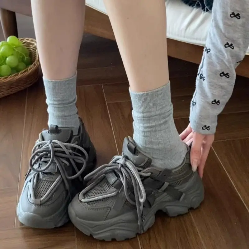 Zhuji Socks Wholesale 7A Pure Cotton Socks Women's All-Season Mid-Calf Socks White Student Solid Color Stacked Long Socks — feature 11