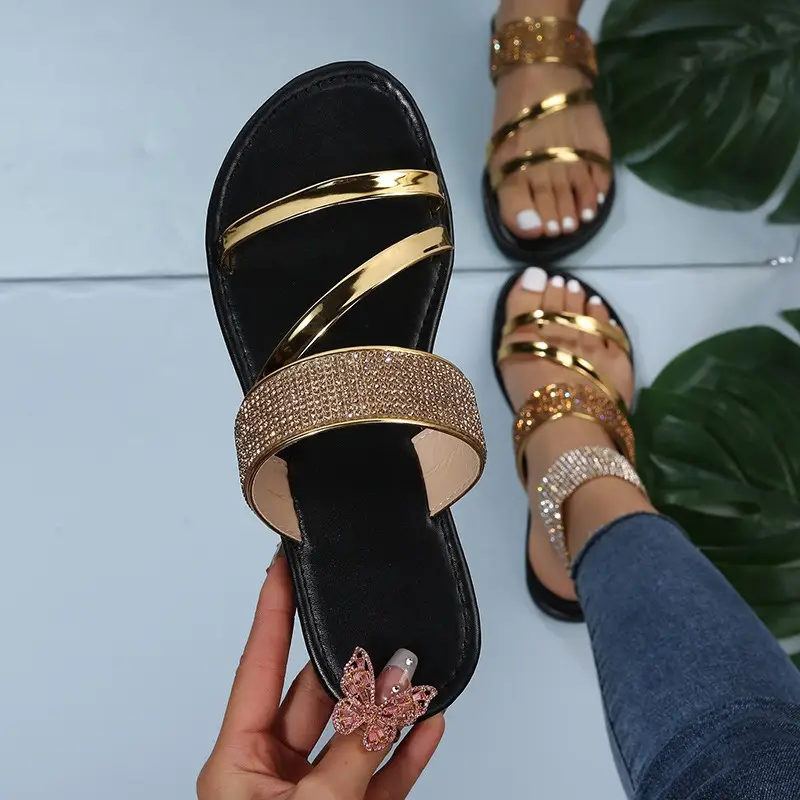 Cross-Border Slippers That Can Be Worn Outside, Large Size Rhinestone Sandals for Women, Fashionable Rhinestone Outdoor Summer Casual Sandals for Men — feature 7