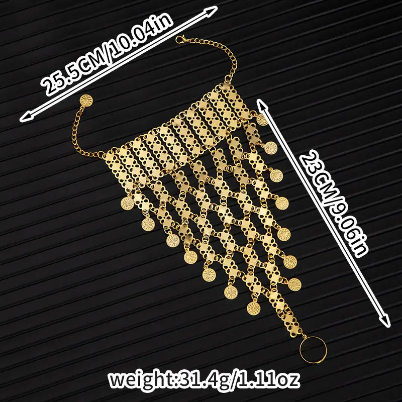 Cross-Border Hot-Selling Ethnic Style Hollow-Out Multi-Layer Bell Tassel Bracelet, Vintage Exotic Style Travel Photography Wrist Chain — feature 18