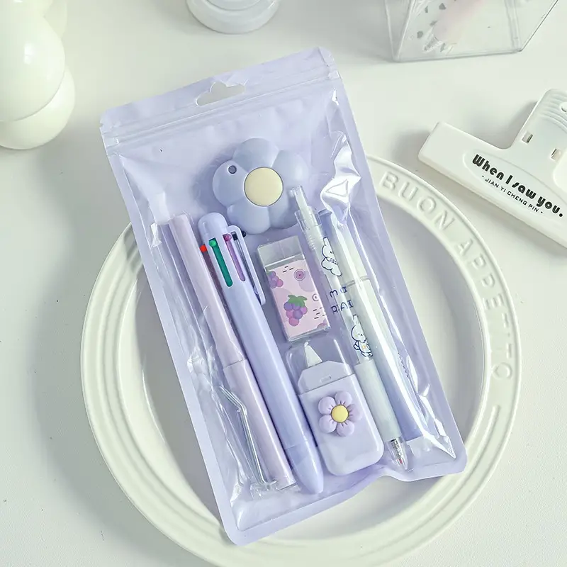Cute Stationery Set, 7-Piece Gift Pack, High-Value Student Back-To-School and Graduation Gift, Study Stationery, Souvenir Gift