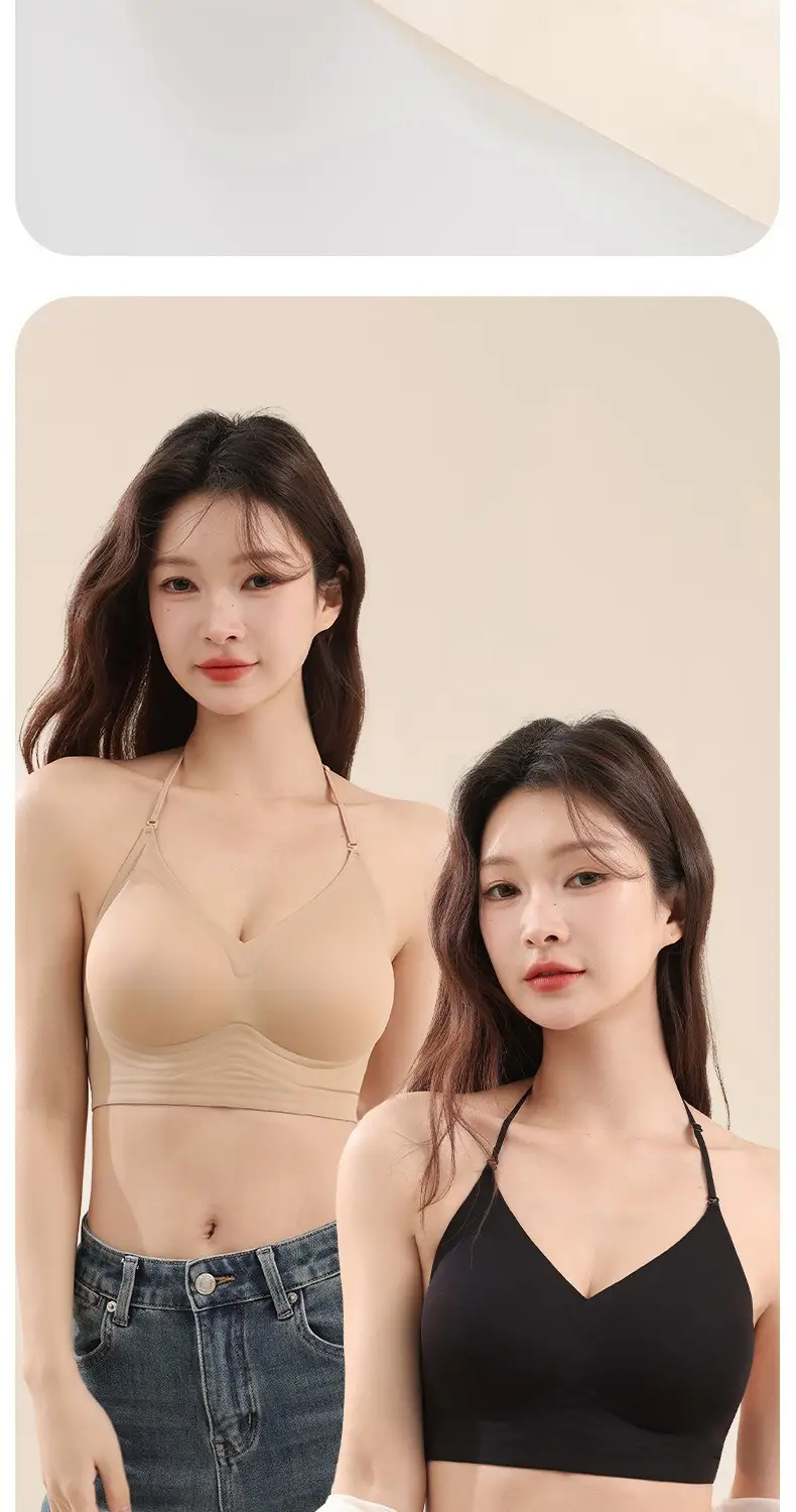 Manufacturer Wholesale Cross-Border Popular Halter Neck Backless Invisible Seamless Foundation-Like Bra for Women with Small Busts, Push-Up and Beautiful Back Bra — feature 10