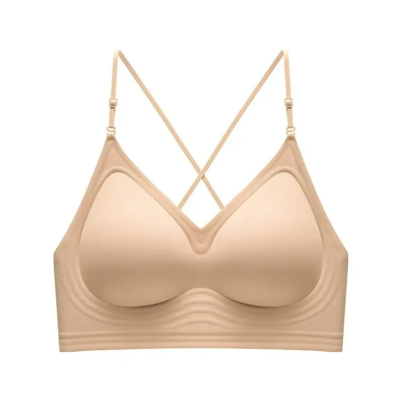Manufacturer Wholesale Cross-Border Popular Halter Neck Backless Invisible Seamless Foundation-Like Bra for Women with Small Busts, Push-Up and Beautiful Back Bra - Image 2