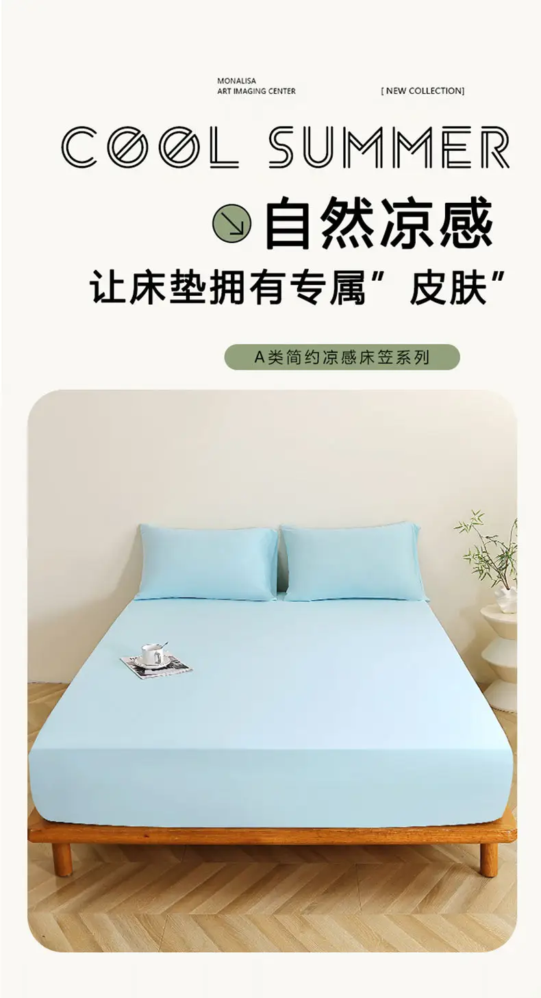 Brand Same Model Planet-Themed Cooling Nylon Deep Sleep Fitted Sheet Single Piece Bed Cover Mattress Protector Four-Season Fitted Sheet Set — feature 1