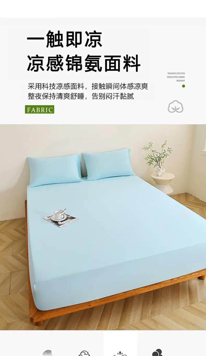 Brand Same Model Planet-Themed Cooling Nylon Deep Sleep Fitted Sheet Single Piece Bed Cover Mattress Protector Four-Season Fitted Sheet Set — feature 4