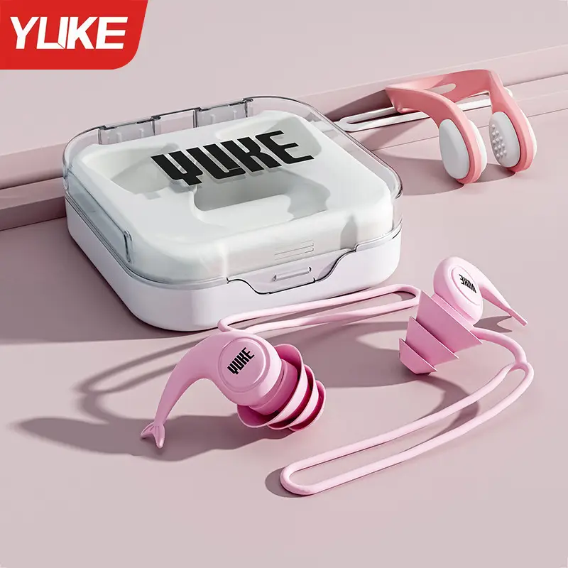 Swimming Earplugs and Nose Clip, Professional Waterproof, Non-Soundproof, for Adults and Children, Prevents Water from Entering Ears, Anti-Choking Device Set