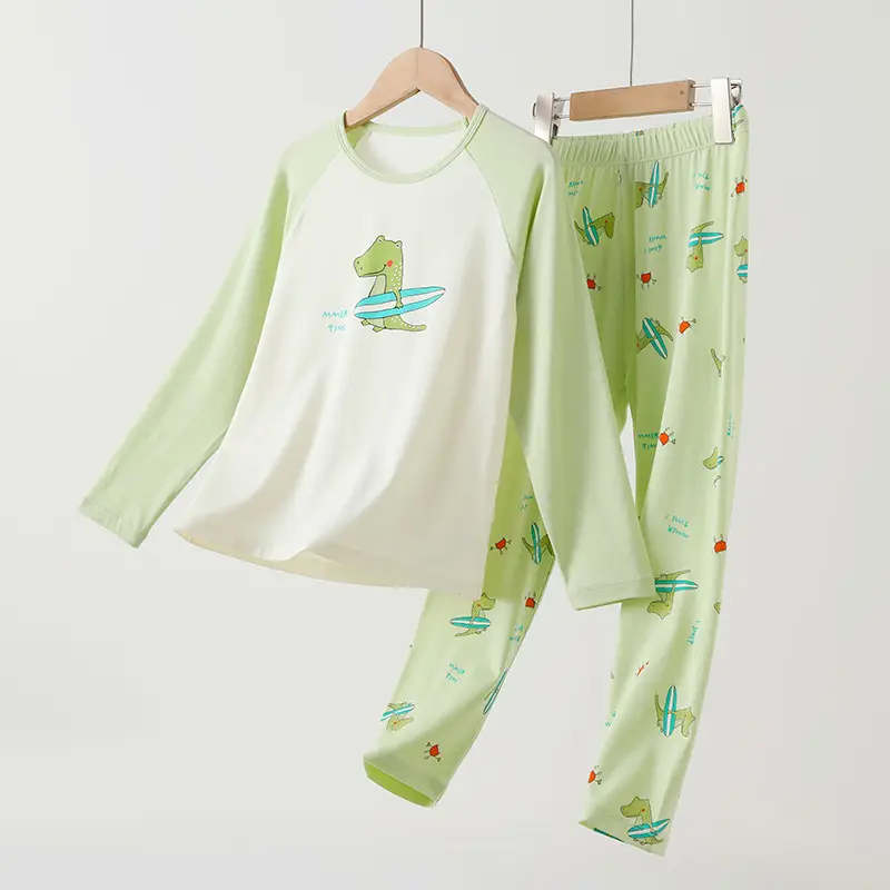 Lenzing Modal Children's Pajamas Class a Spring and Summer Girls' Autumn Clothing Cartoon Boys' Home Wear Set Thin Style