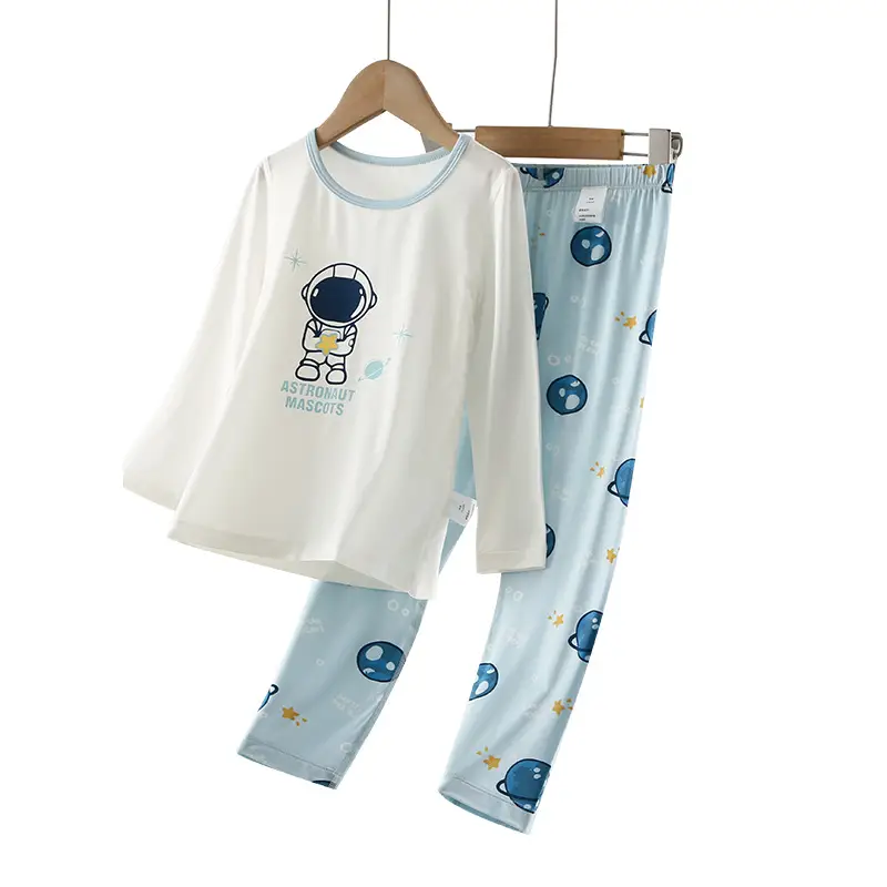 Lenzing Modal Children's Pajamas Class a Spring and Summer Girls' Autumn Clothing Cartoon Boys' Home Wear Set Thin Style